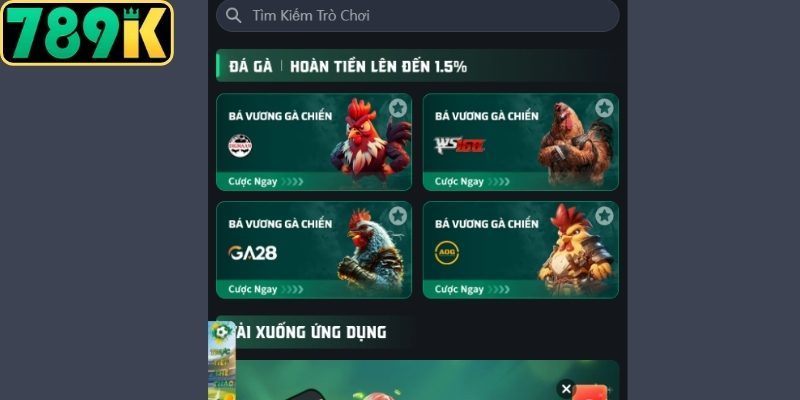Khái quát về sảnh Đá Gà 789K